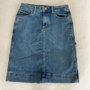 Women’s Lee Vintage Light Blue Denim Midi Cargo Utility Skirt Size Small 6